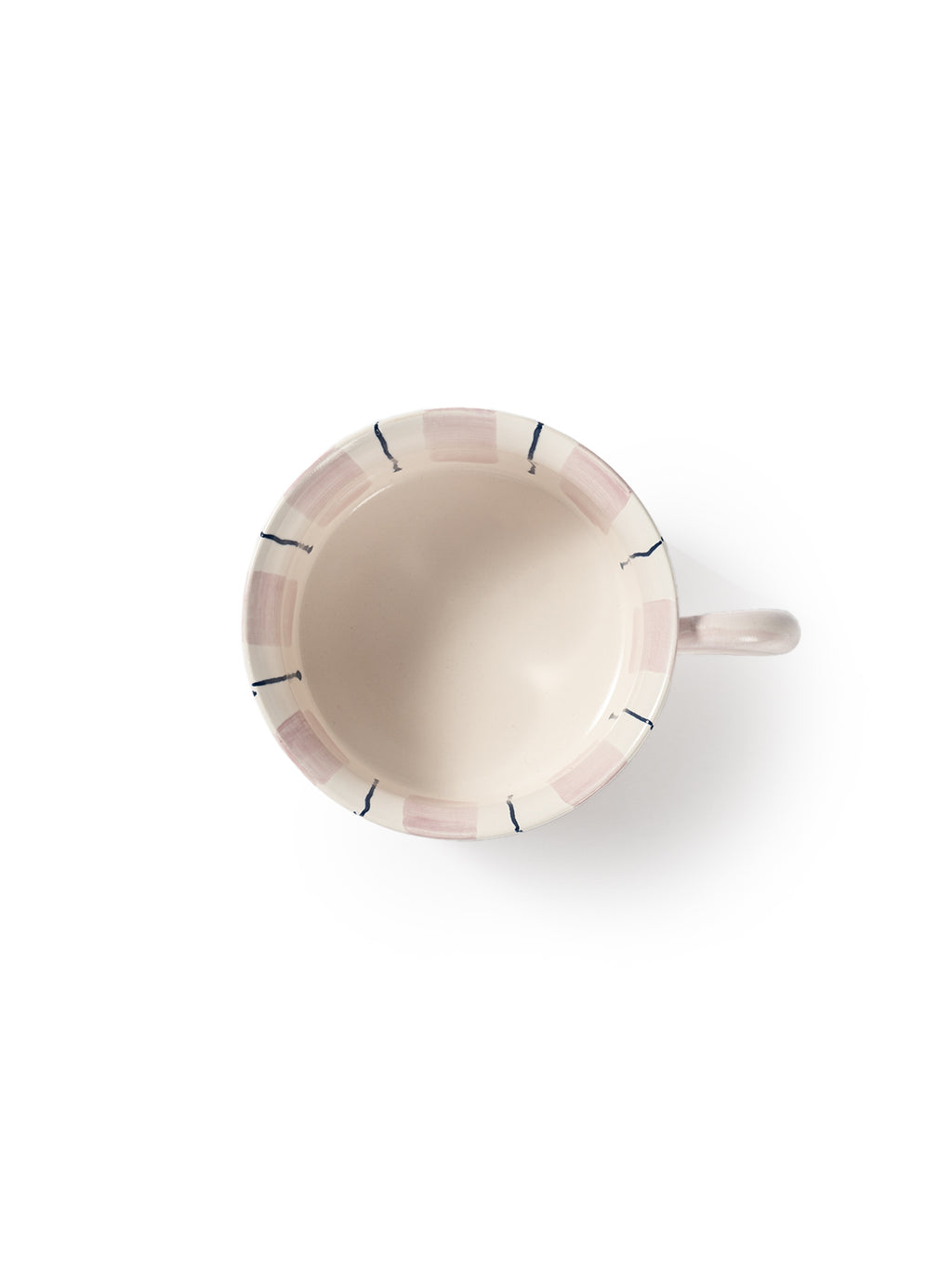 Tri-Color Hand-Painted Stripe Coffee Cup & Saucer Set | Artisan Ceramic Collection
