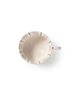Tri-Color Hand-Painted Stripe Coffee Cup & Saucer Set | Artisan Ceramic Collection