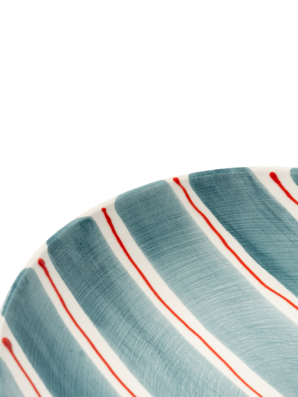 Hand-Painted Teal Stripe Coffee Mug | Artisan Ceramic 220cc