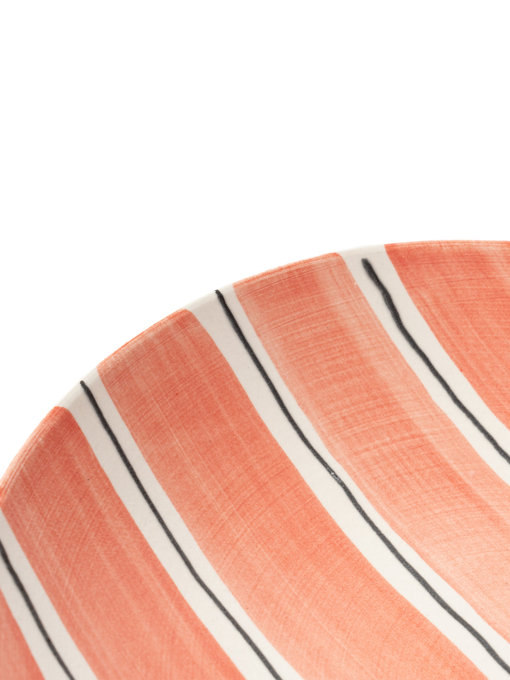 Hand-Painted Teal Stripe Ceramic Tea Set | Artisan Teapot & Cup Set with Orange Accents
