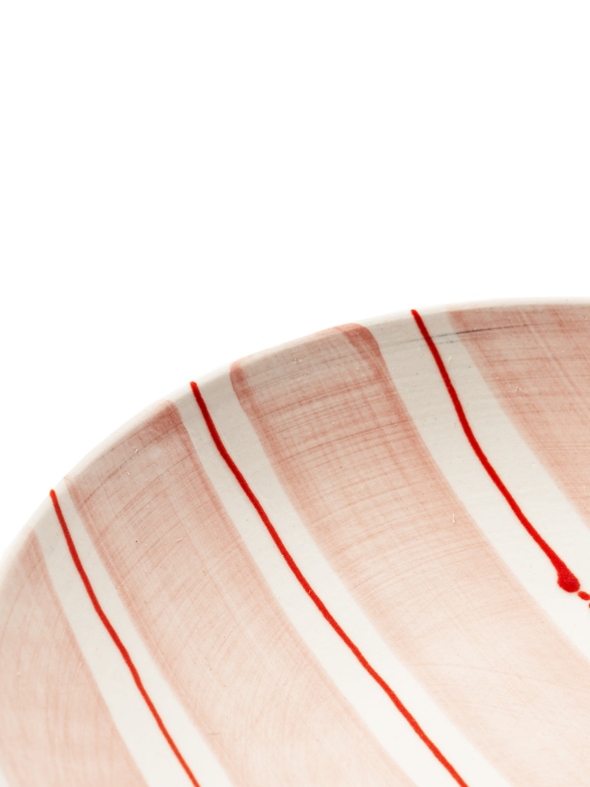Tri-Color Hand-Painted Stripe Coffee Cup & Saucer Set | Artisan Ceramic Collection