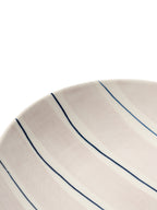Tri-Color Hand-Painted Stripe Coffee Cup & Saucer Set | Artisan Ceramic Collection