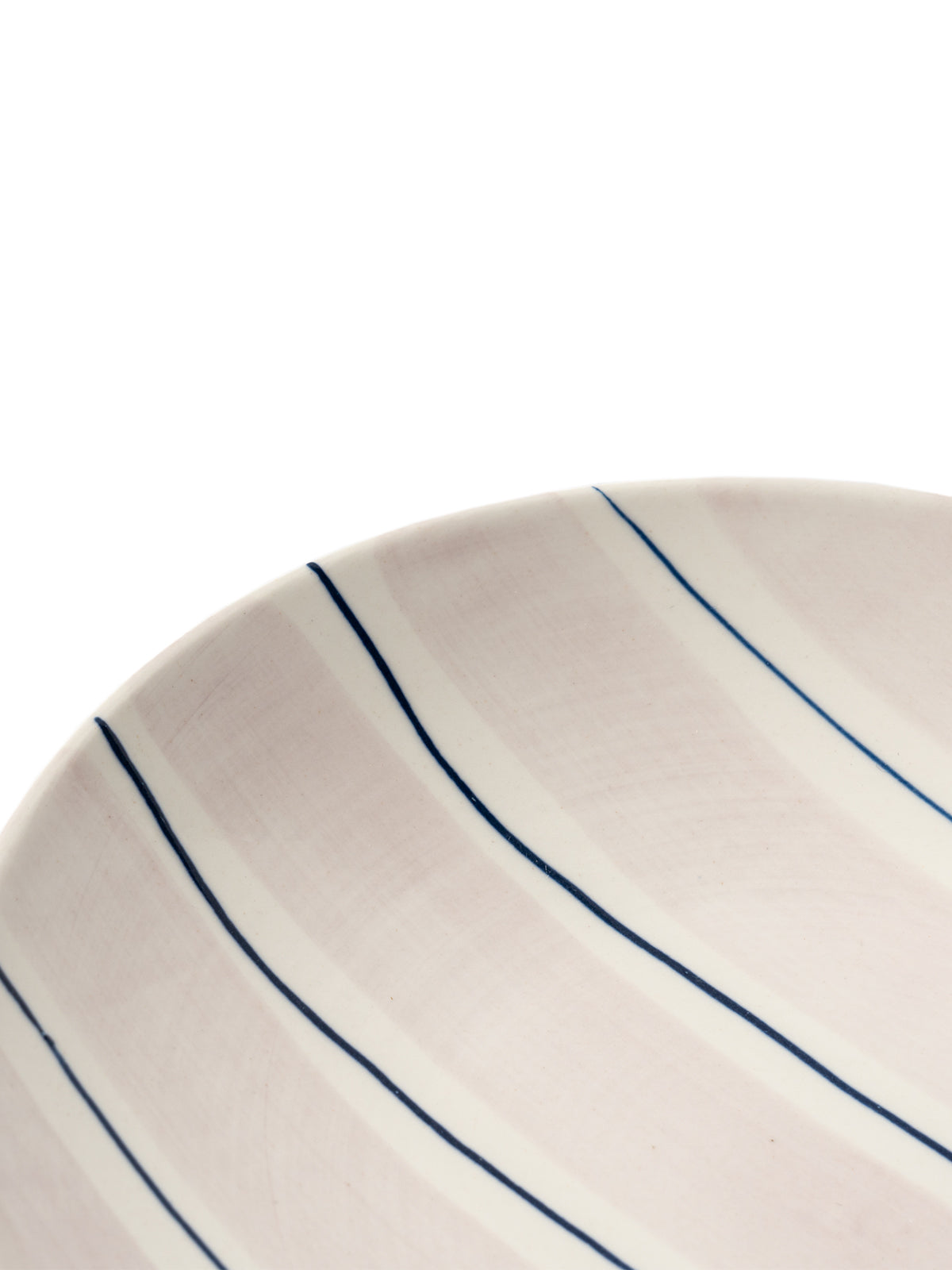Tri-Color Hand-Painted Stripe Coffee Cup & Saucer Set | Artisan Ceramic Collection