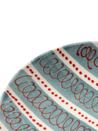 Hand-Painted Stripe Coffee Cup & Saucer Set | Dual Color Artisan Ceramic Collection