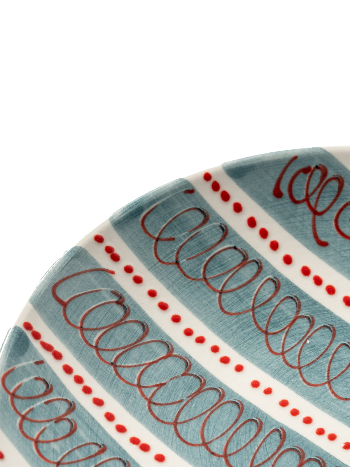 Hand-Painted Stripe Coffee Cup & Saucer Set | Dual Color Artisan Ceramic Collection