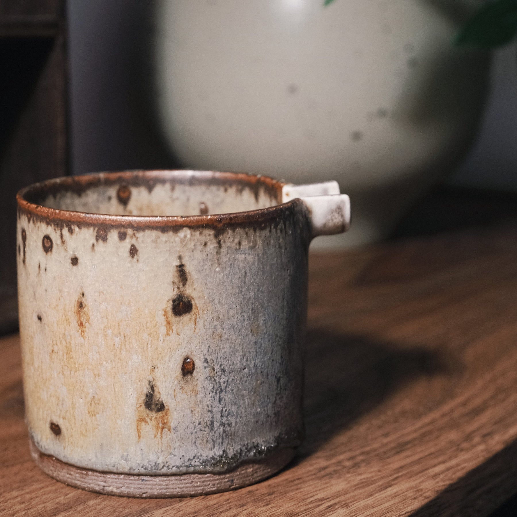 Artisan Ceramic Ritual Mug - Hand-Thrown Speckled Art from CeremayaArt Collection