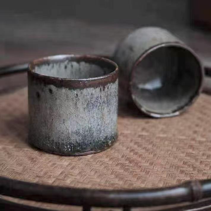 Wabi-Sabi Ceramic Meditation Cup | Hand-Thrown Rustic Art | Contemplation Collection